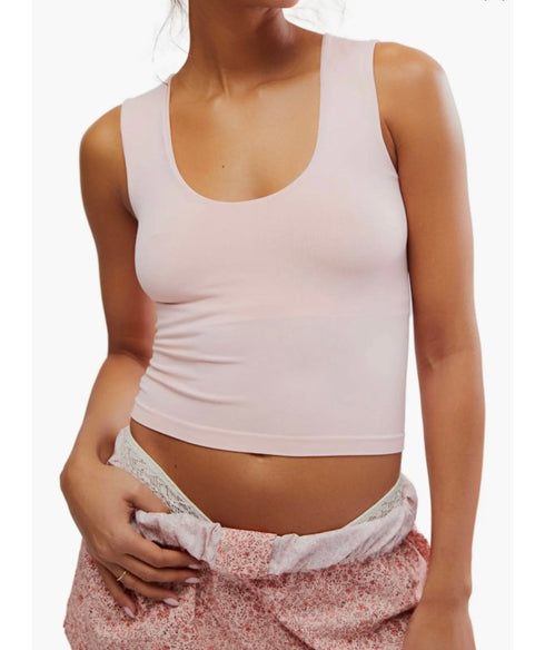 Clean Lines Muscle Cami - Free People - Pink Salt